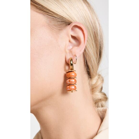 Timeless Pearly Crystal Donuts Earrings Orange - One Size - Picture 3 of 5
